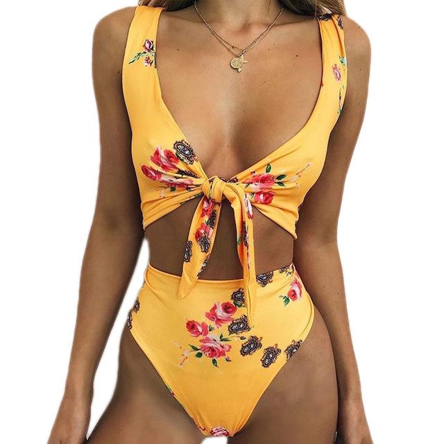 María Camila High Waist Bikini - Yellow